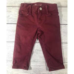 Gap 12-18M Burgundy Slim Jeans